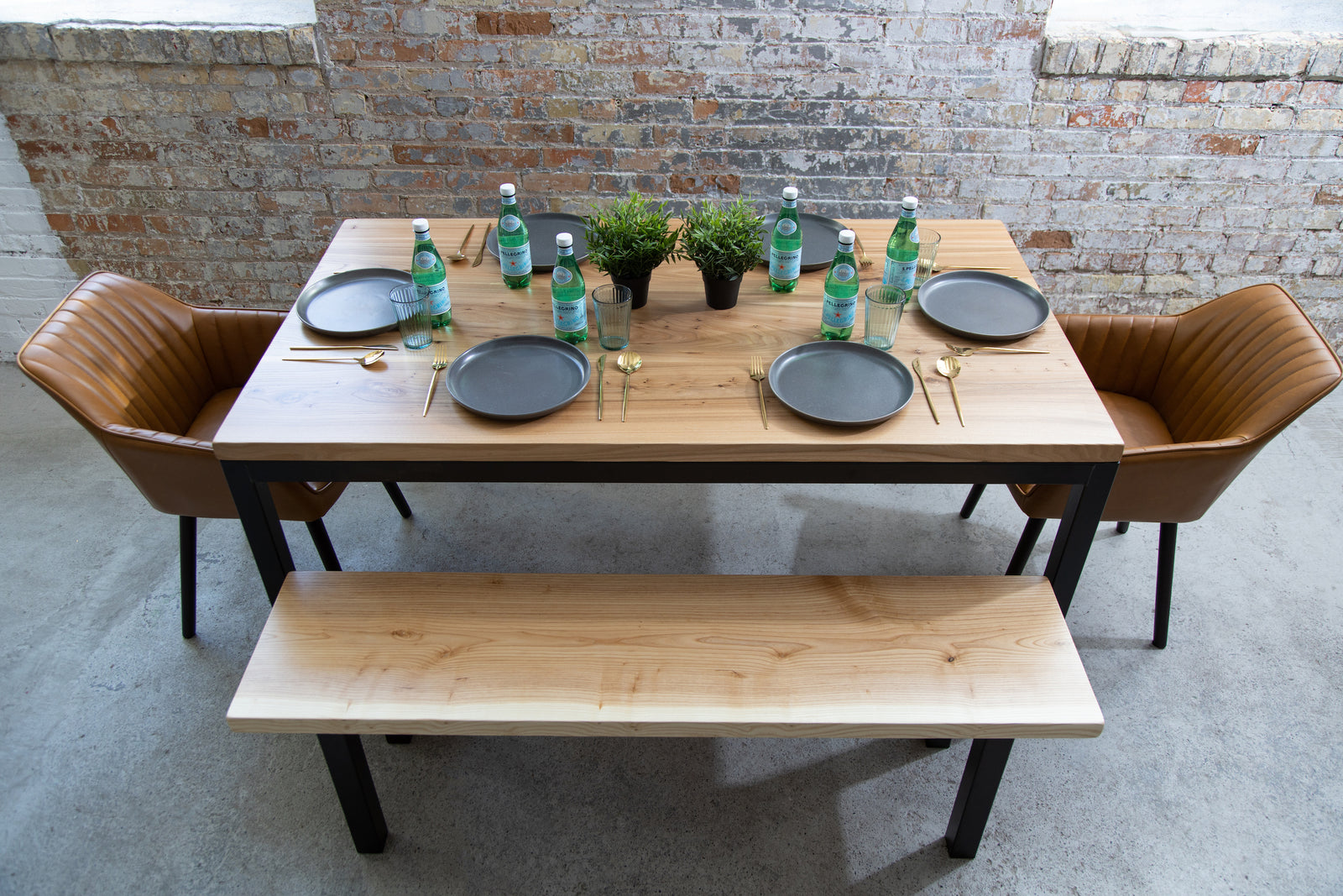 Timber dining table online and chairs